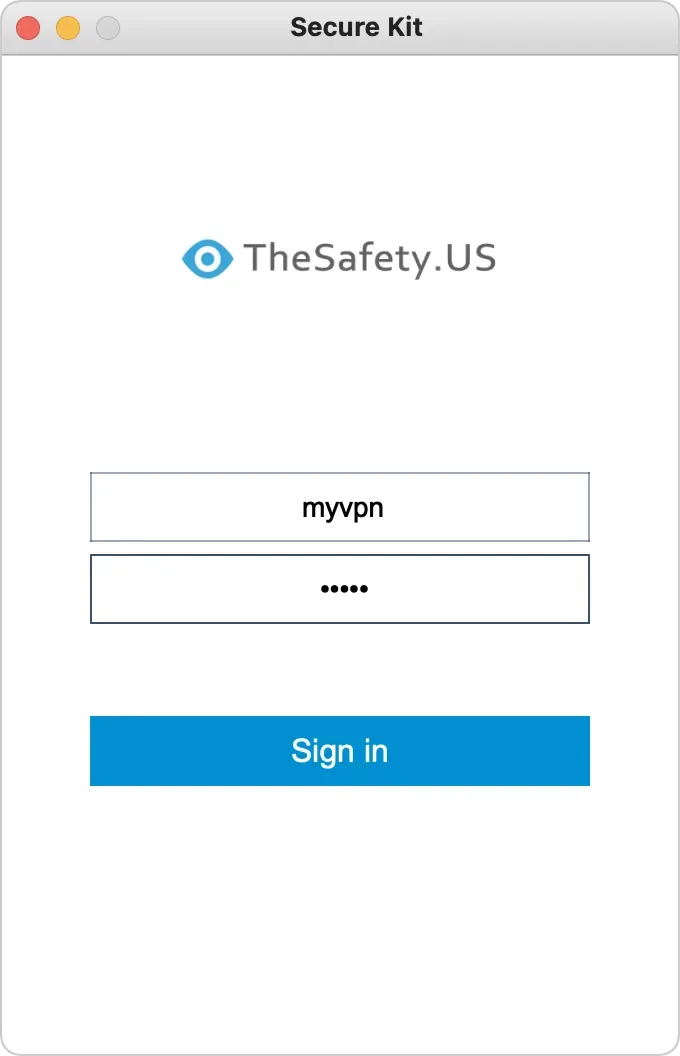 Login to your account in Secure Kit on Ubuntu