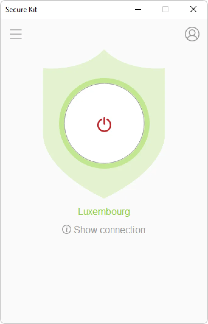 A successful connection to the OpenVPN server in Secure Kit on Windows