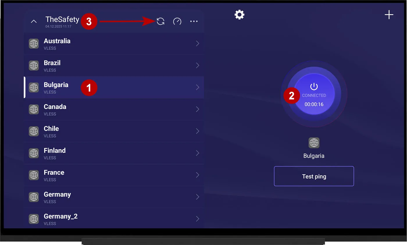 Connect to xVPN in Happ on Android TV