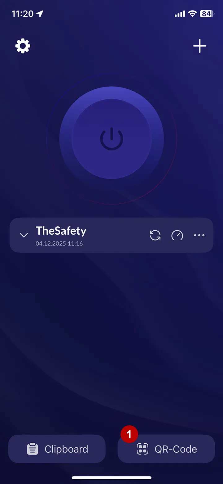 Scan the QR code in Happ on your smartphone