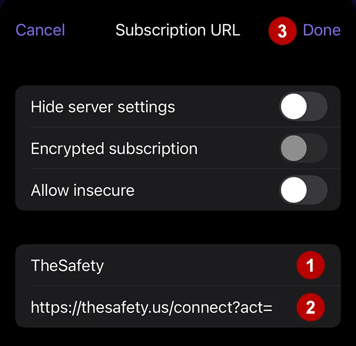 Adding a link to xVPN subscription in Happ on iOS