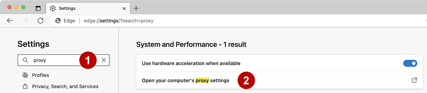 HTTP and Socks proxy settings in Microsoft Edge on macOS