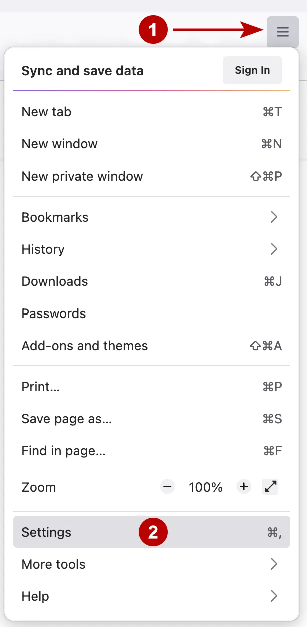 Setting up a proxy in Firefox on macOS
